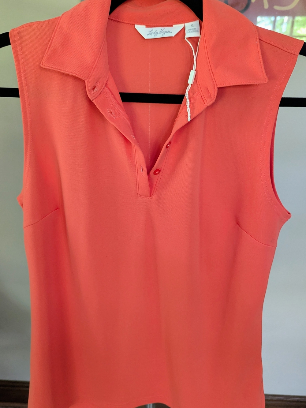 $10 Lady Hagen - Size S - Sleeveless Golf Polo Grapefruit Coral Brand New
